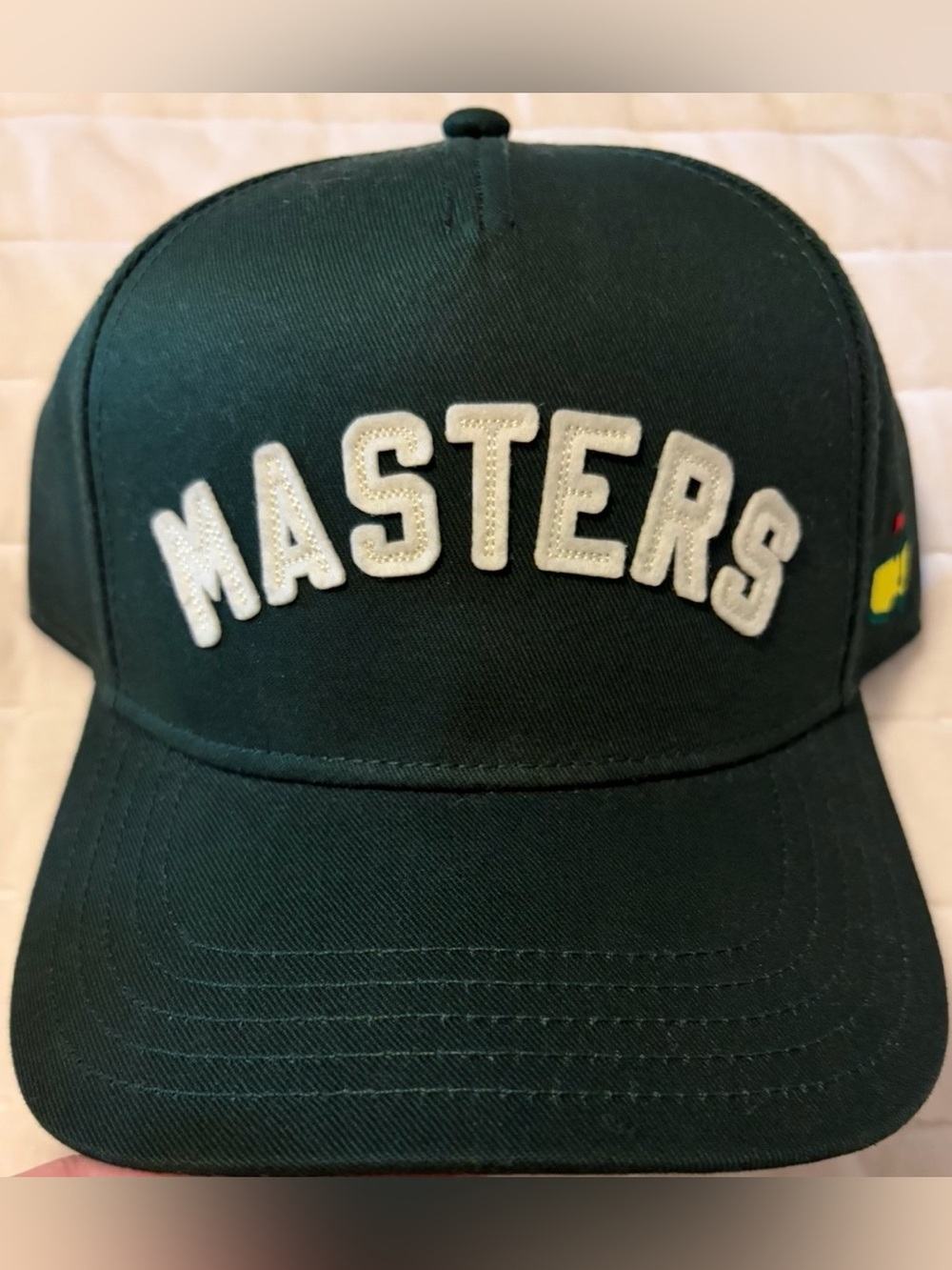 Masters Green Baseball Hat with White Embroidered Logo